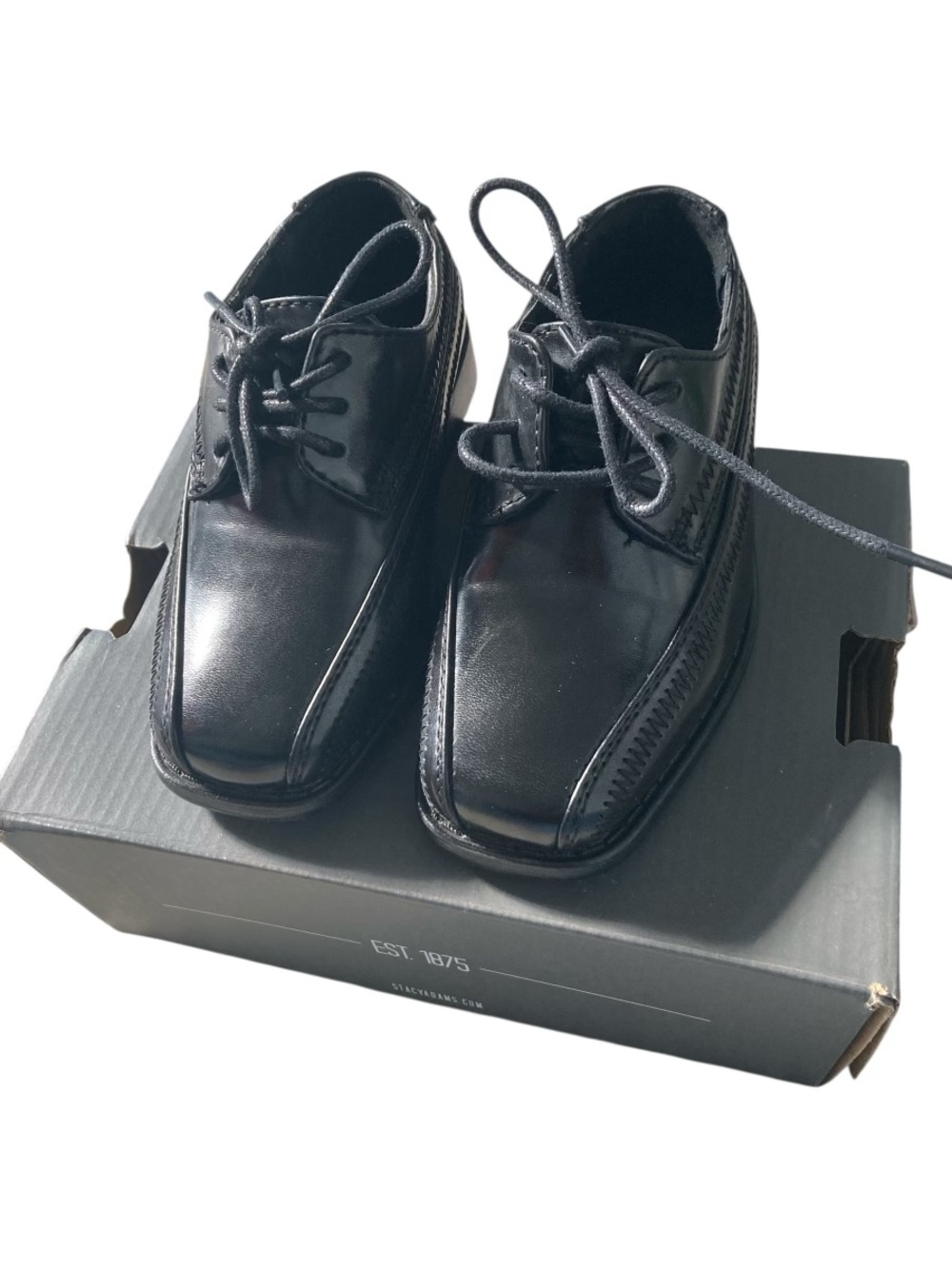 Stacy Adam’s Black Leather Lace-Up Dress Shoes- Boys 7m